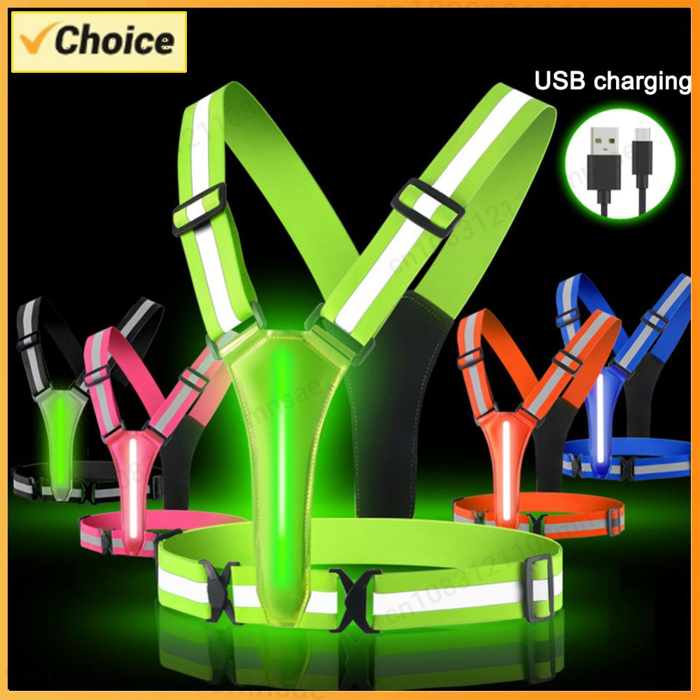 Reflective Jacket Running - LED-Reflektierende Sicherheitsweste, Leichte Verstellbare Elastische Warnweste,