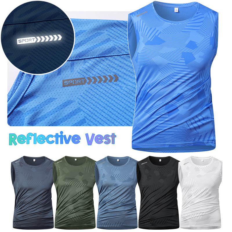 Reflective Jacket Running - Herren Laufweste mit Reflektoren, Atmungsaktive Eisseide