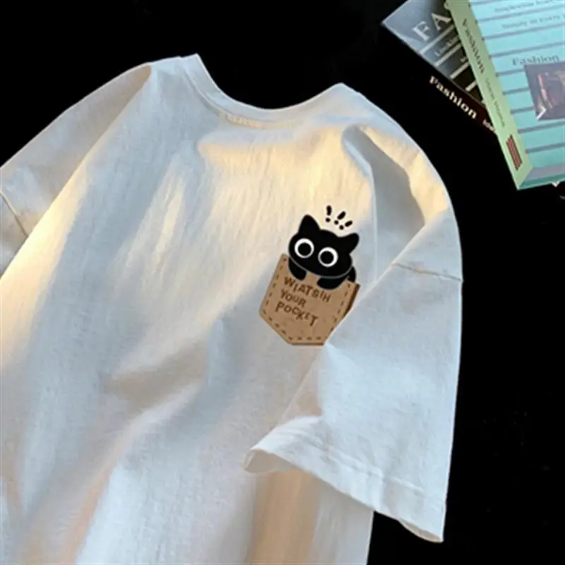 Street Fashion Logo - High Street Sommer Neues Niedliches Katzen-Grafik-T-Shirt