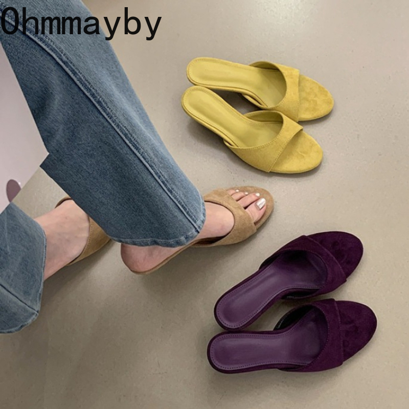Street Fashion Dress - Neue Damen-Slipper aus Wildleder mit offenem