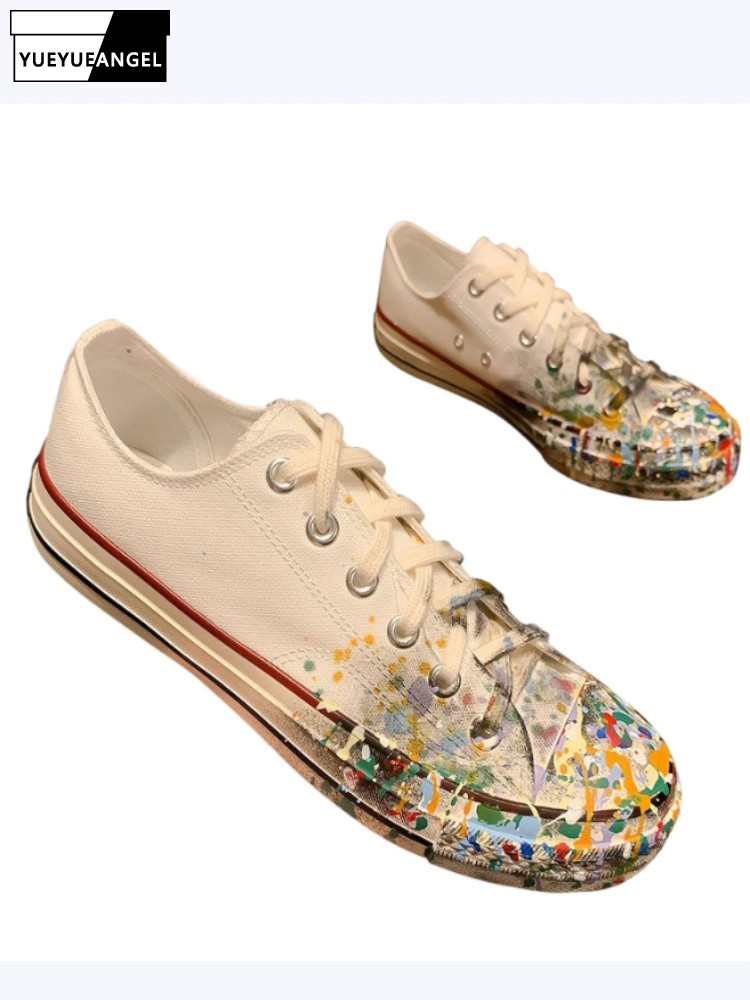 Street Fashion Shoes - Damen Frühling Neuheit Schnür-Pumps mit Bemalten