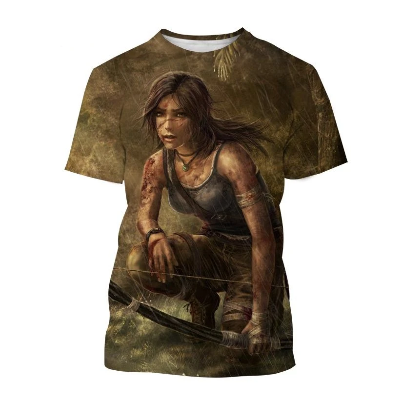 Street Fashion Videos - Herren T-Shirt Klassisches Videospiel Tomb Raider