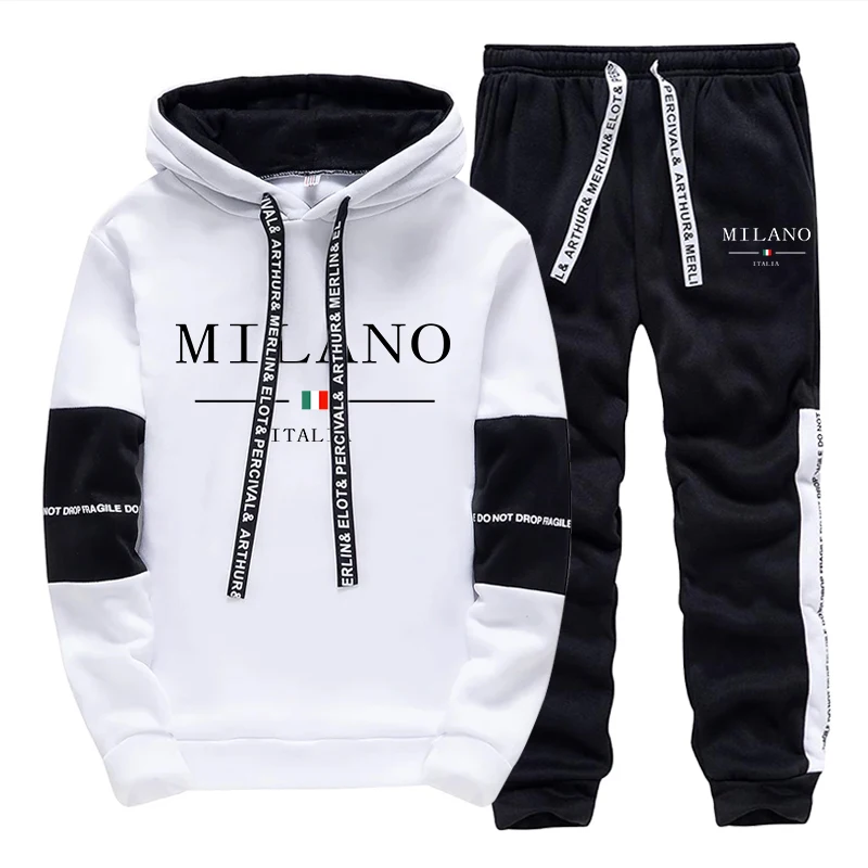 Street Fashion Outfit - Herren-Set/Hoodie/Hose Italien Trendiger Hoodie Sportbekleidung Outfit