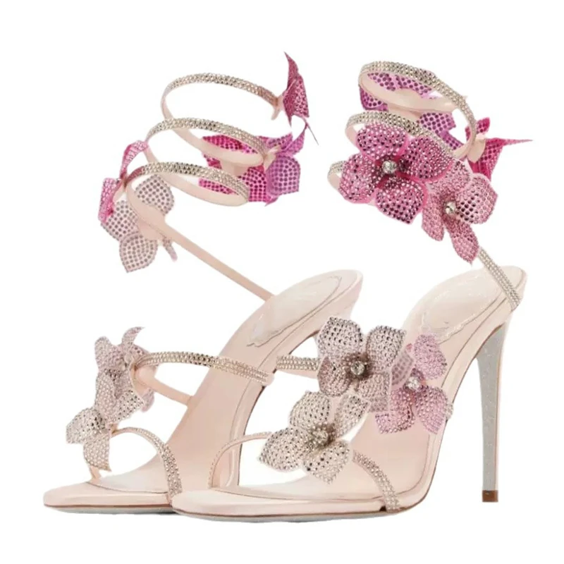 Street Fashion Shoes - Eilyken Sexy KRISTALL Blume Dünne High