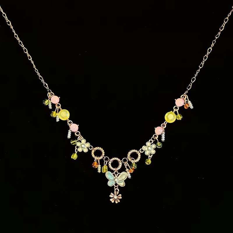 Street Fashion Videos - Damen-Schmetterlingsblumen-Video-Halskette im Y2K High Street Ästhetik-Stil,