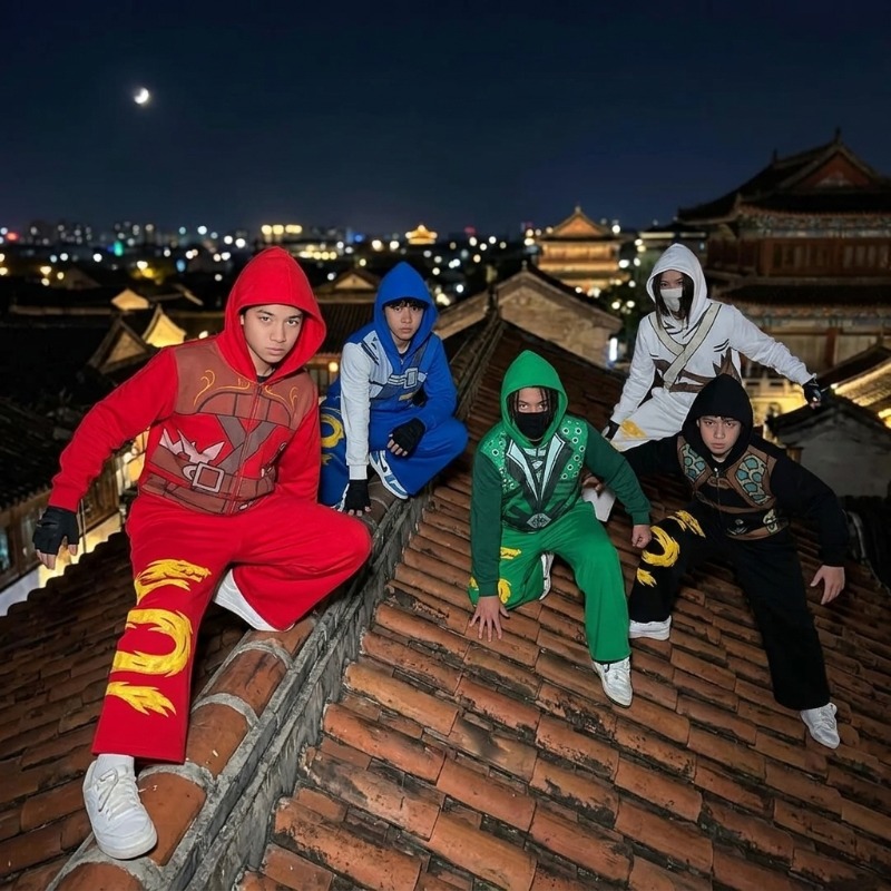 Street Fashion Casual - Ninja Warrior Rüstungs-Hoodie-Set für Herren mit