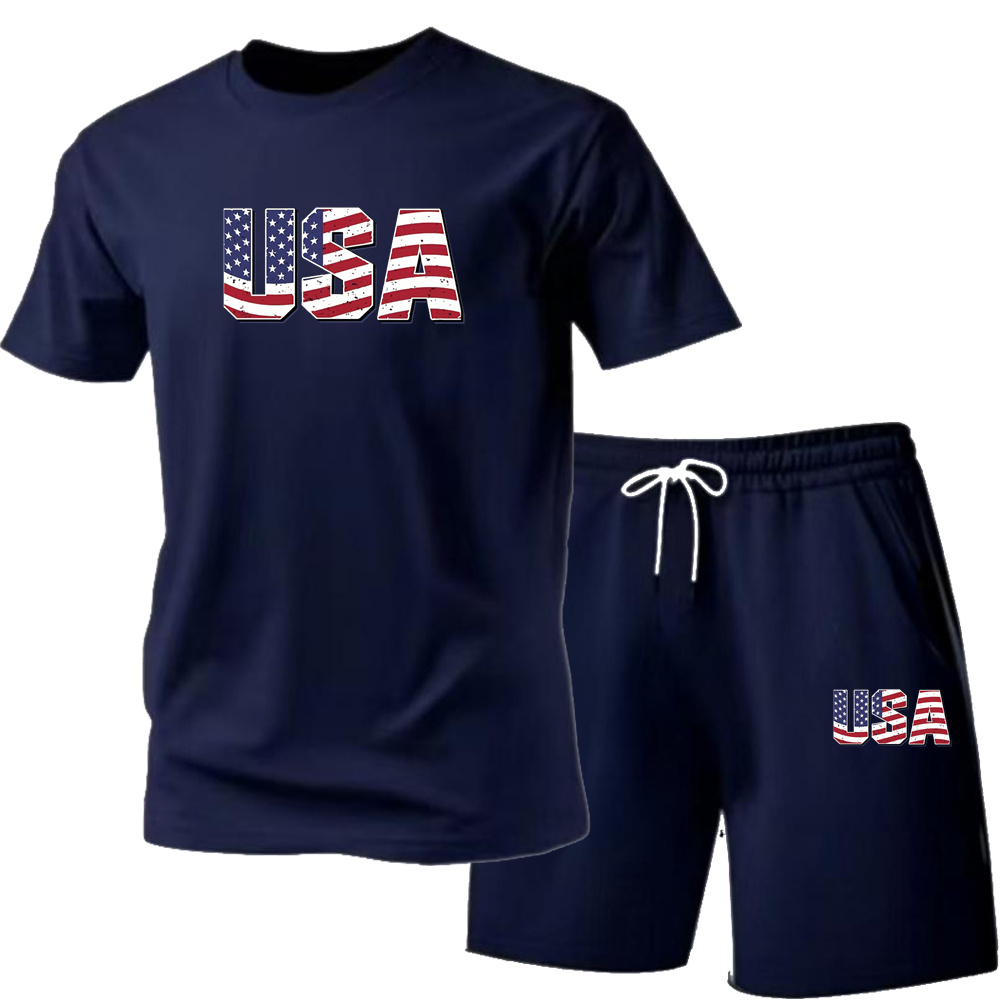 Street Fashion Summer 2026 - Herren Neues Streetwear-Freizeit-Outdoor-T-Shirt-Shorts-Zweiteiler-Set 2026 Herren Sommer