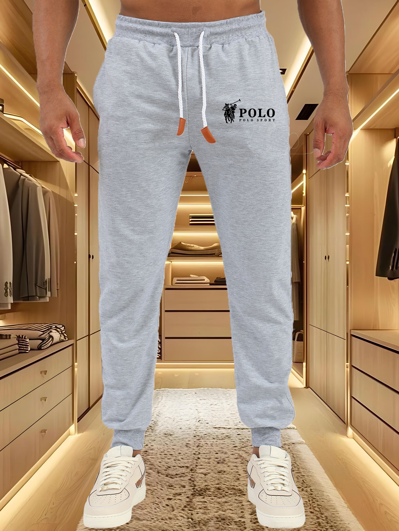 Street Fashion Logo - Herren Jogginghose Klassisches POLO Pferde-Reiter-Logo-Print Elastischer