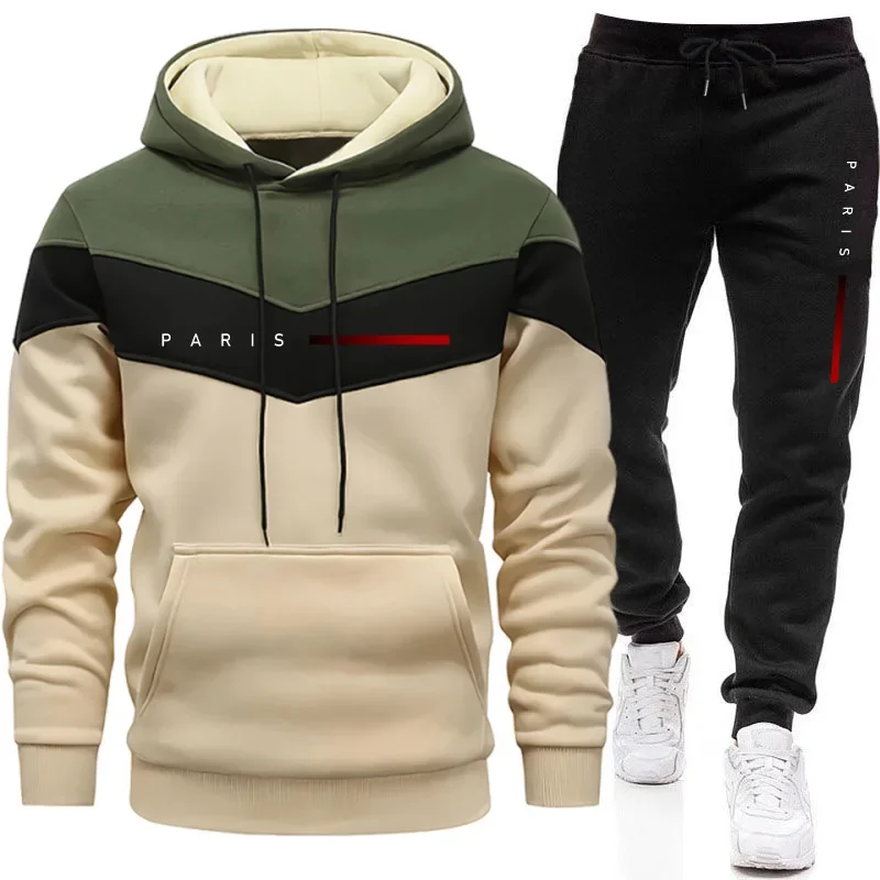 Street Fashion In Paris - Paris Fashion Herren-Hoodie-Set Täglicher Casual Sport