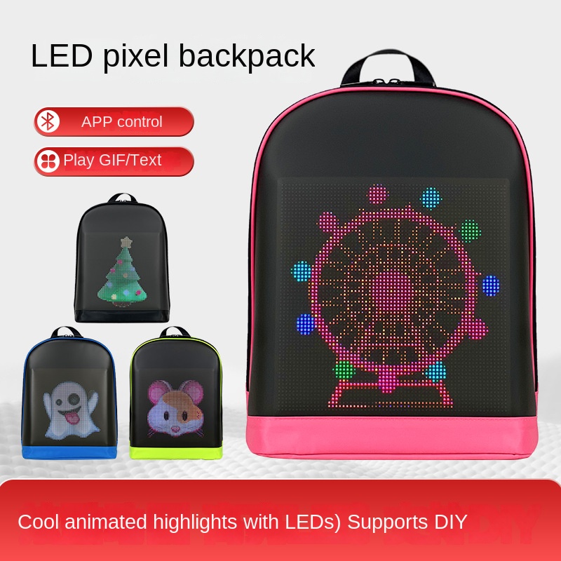 Street Fashion App - Trendige LED-Rucksäcke mit App-Steuerung, DIY-Geschenk, Leuchtende