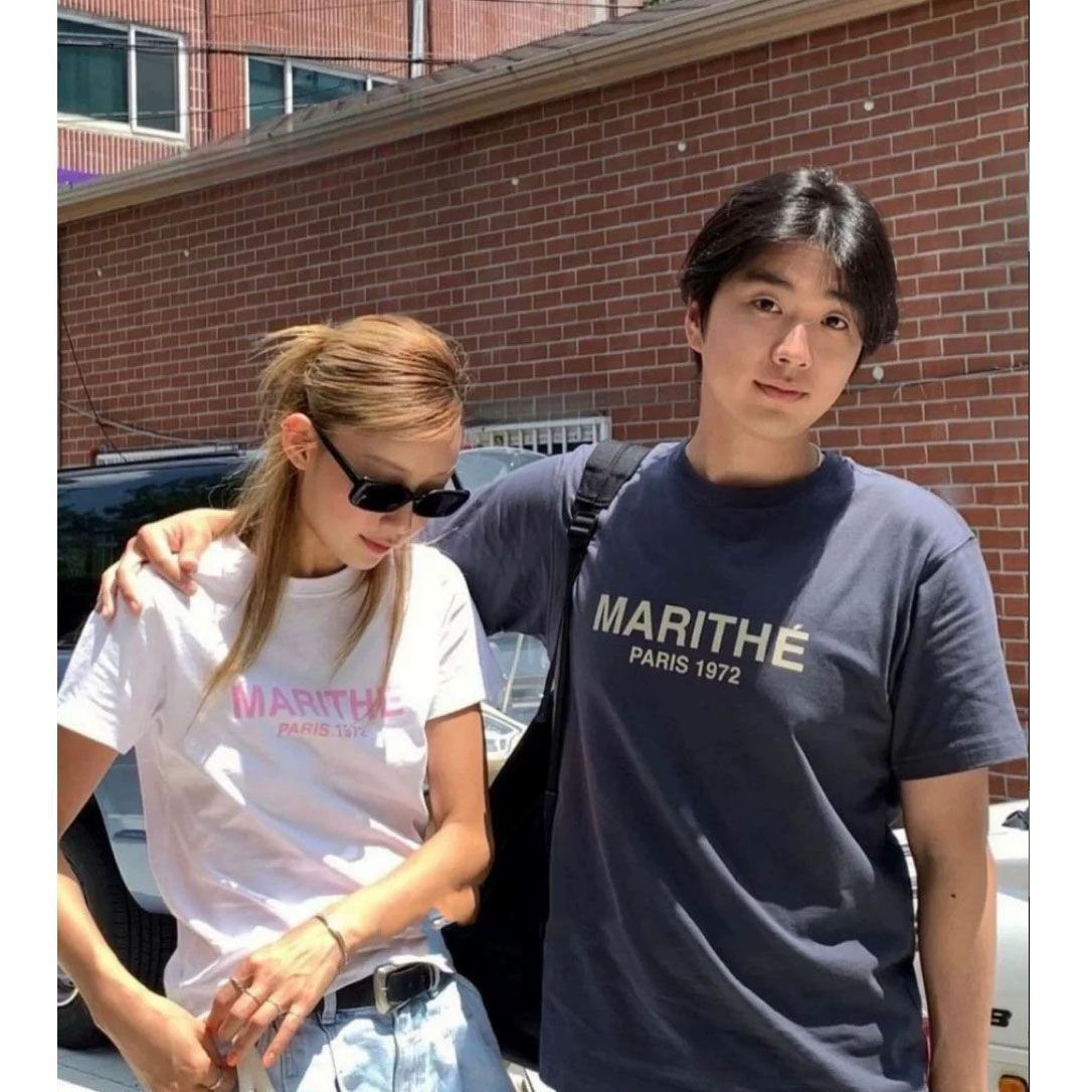 Street Fashion In Paris - Marithe Paris 1972 2026 Sommer-Paar-Baumwoll-T-Shirt Koreanischer