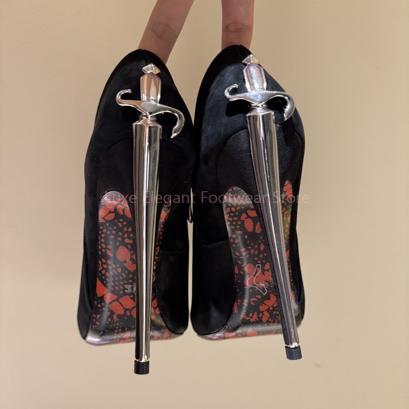 Schwarze Wildleder Schwertförm – Street Fashion Dress Bewertung und Preis