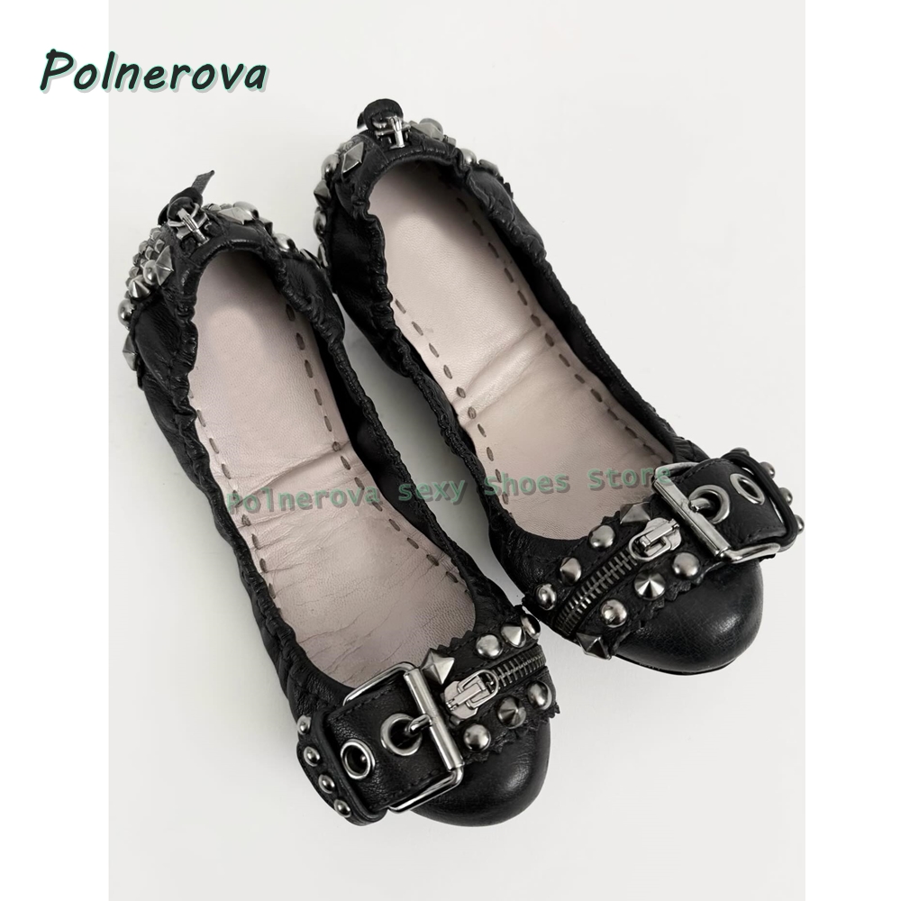 Nieten-Gürtelschnallen Mary Ja – Street Fashion Shoes Bewertung und Preis