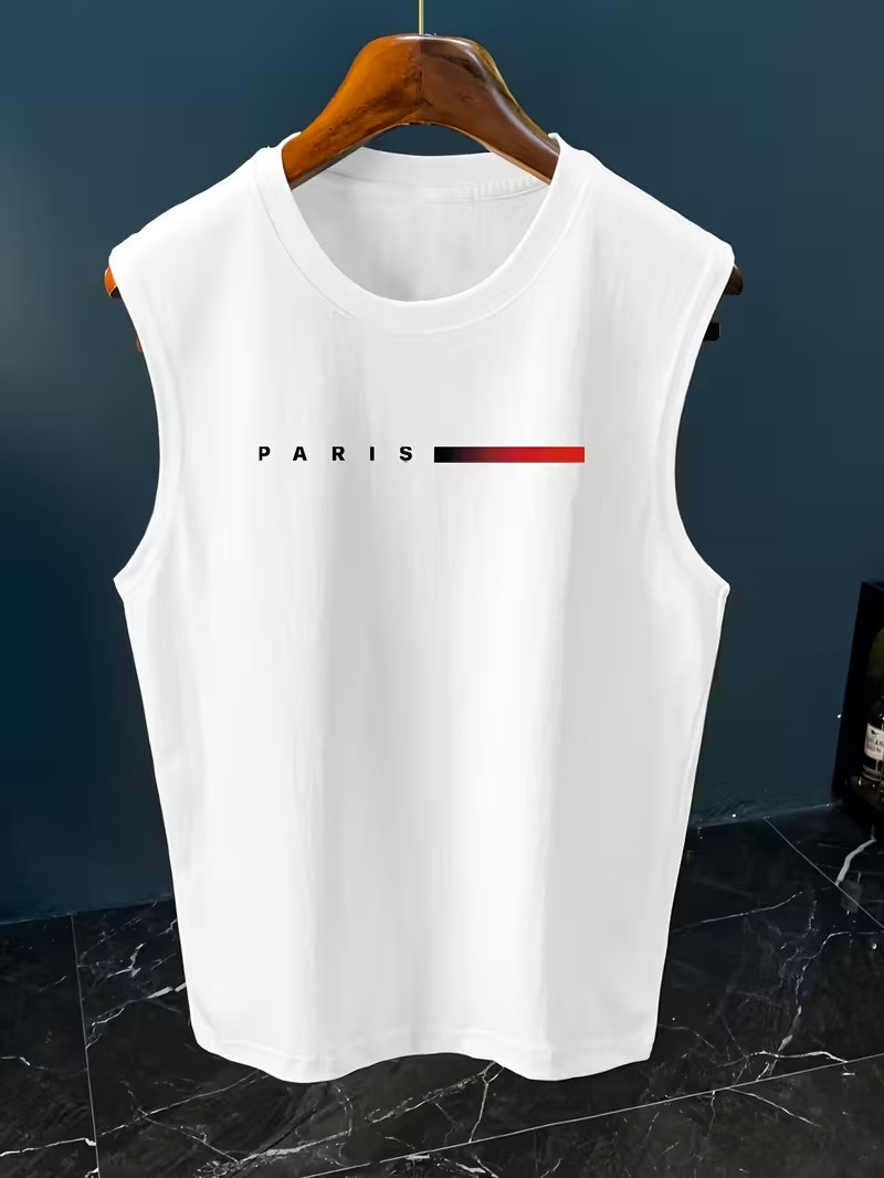 Herren-Tanktop mit minimalisti – Street Fashion In Paris Bewertung und Preis