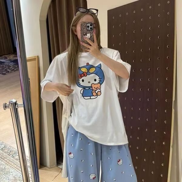 Kurzärmliges T-Shirt mit Hello – Street Fashion Casual Bewertung und Preis