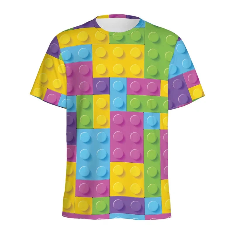 Retro Baustein 3D-Druck T-Shir – Street Fashion Videos Bewertung und Preis