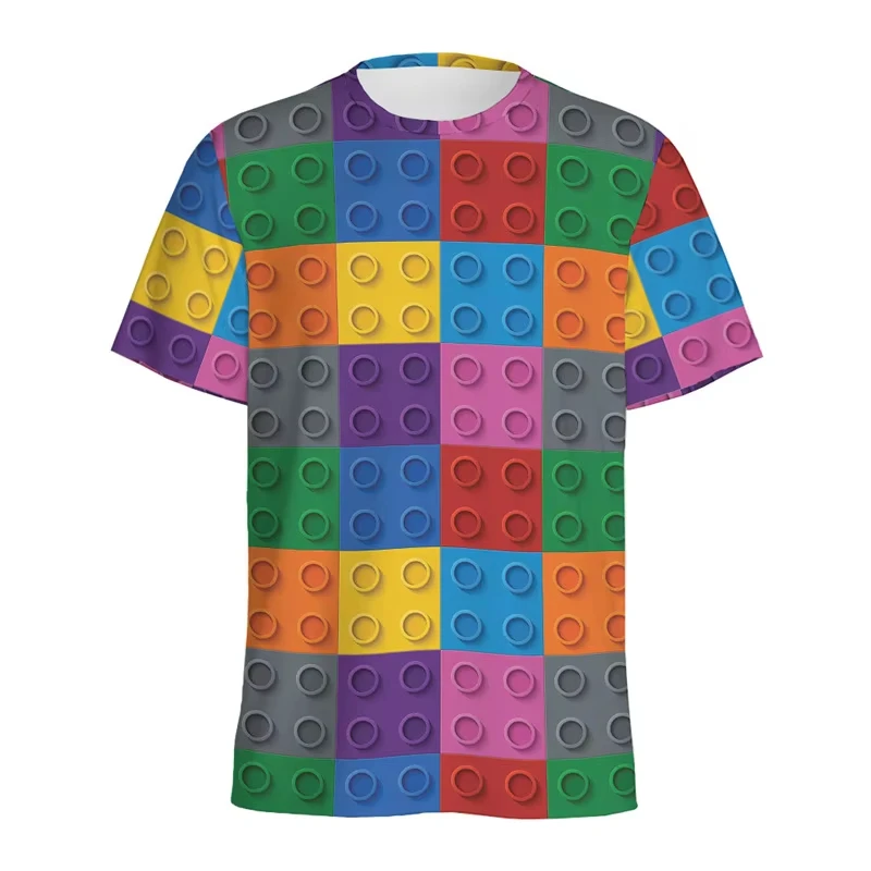 Retro Baustein 3D-Druck T-Shir – Street Fashion Videos Bewertung und Preis